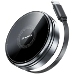 Ładowarka indukcyjna AWEI W27 3w1 15 W + kabel USB-C Czarna - Black