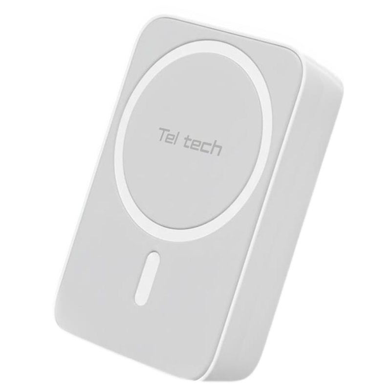Powerbank magnetyczny Teltech TPM-05 5000 mAh 15 W Biały - White