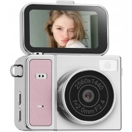 Aparat mini w formie breloka XREC X7 Różowo-szary - Pink and grey