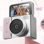 Aparat mini w formie breloka XREC X7 Różowo-szary - Pink and grey