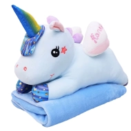 Pluszak z kocem Trusty TR-K13 jednorożec 55 cm Niebieski - Blue