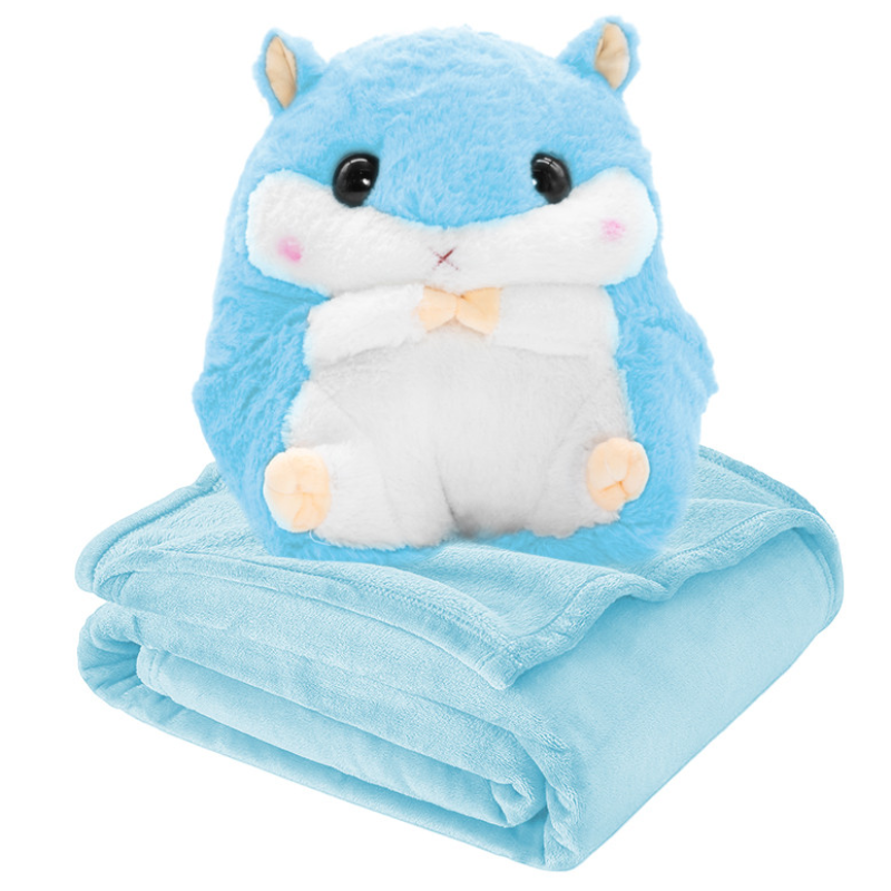 Pluszak z kocem Trusty chomik 35 cm Niebieski - Blue