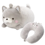 Poduszka podróżna pluszak Trusty kot 35 cm Szary - Grey