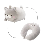 Poduszka podróżna pluszak Trusty kot 35 cm Szary - Grey