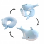 Poduszka podróżna pluszak Trusty delfin 30 cm Niebieska - Blue