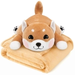 Pluszak z kocem Trusty TR-K01 pies shiba 60 cm Pomarańczowy - Orange