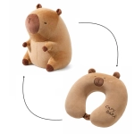 Poduszka podróżna pluszak Trusty kapibara 30 cm Brązowa - Brown