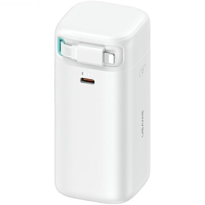 Powerbank USAMS US-CD217 XMF Series Lightning Retractable 18000 mAh 45 W Biały - White