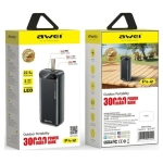 Powerbank AWEI PA-12 30000 mAh 22.5 W Czarny - Black