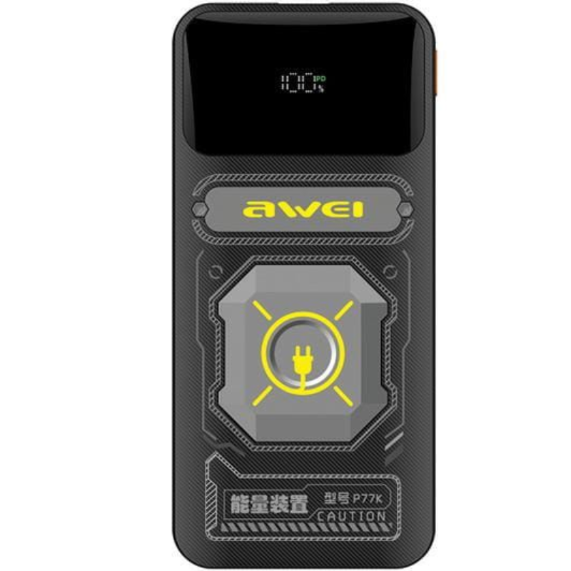 Powerbank AWEI P77K 10000 mAh 22.5 W Czarny - Black