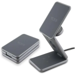 Ładowarka indukcyjna TUMI 3w1 15 W + pokrowiec Szara - Grey