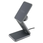 Ładowarka indukcyjna TUMI 3w1 15 W + pokrowiec Szara - Grey