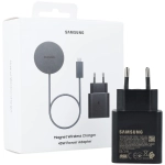 Ładowarka indukcyjna Samsung EP-P2900BB 25 W Qi2 + ładowarka sieciowa 45 W Czarna - Black
