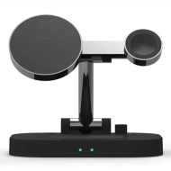 Ładowarka indukcyjna 4w1 AWEI W22 15W Czarna - Black