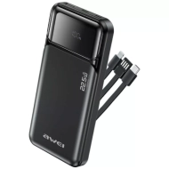 Powerbank AWEI PA-91 10000 mAh 22.5 W PD 2x USB-C Czarny - Black