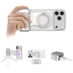 Uchwyt grip do telefonu Comitok Moca MagSafe Biało-fioletowy - White and purple