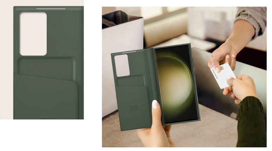 Pokrowiec Samsung Smart View Wallet Case do Galaxy S23 Ultra Green