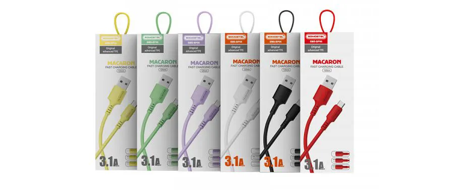 Kabel USB-A - Lightning 3 A Quick Charger Somostel fioletowy