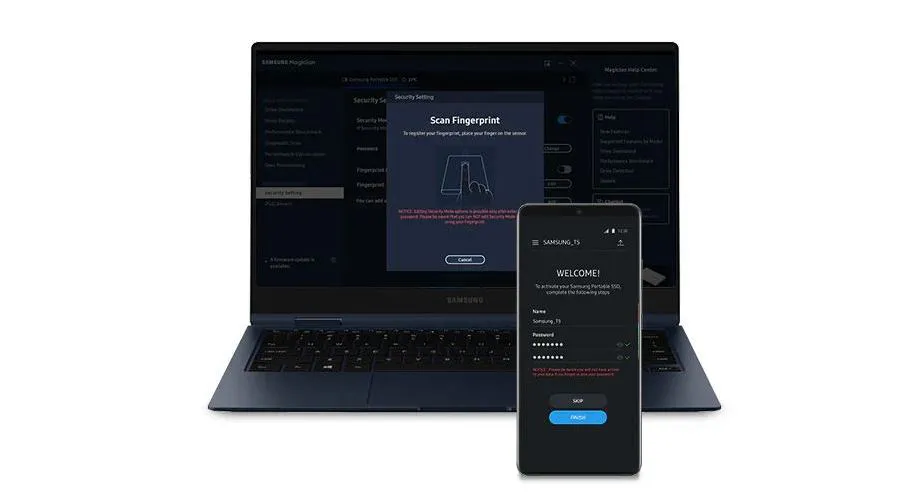 Dysk Samsung Portable SSD T7 Shield USB 3.2 1 TB beżowy