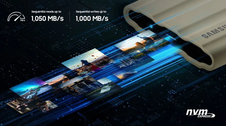 Dysk Samsung Portable SSD T7 Shield USB 3.2 1 TB beżowy