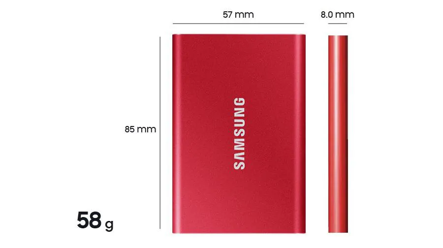 Dysk Samsung Portable SSD T7 USB 3.2 2 TB czerwony