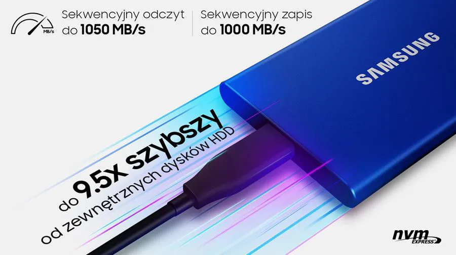 Dysk Samsung Portable SSD T7 USB 3.2 2 TB czerwony