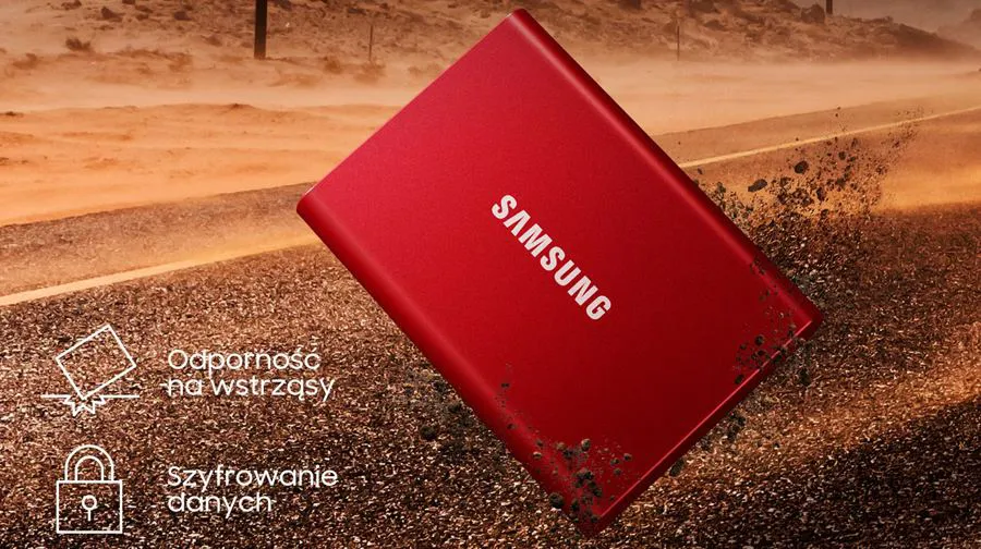Dysk Samsung Portable SSD T7 USB 3.2 2 TB czerwony
