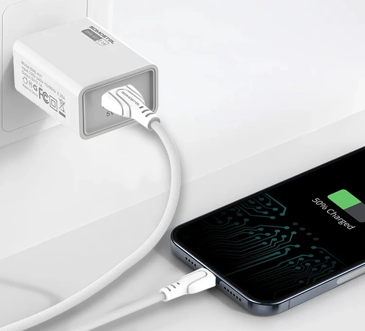Ładowarka sieciowa SMS-A31 2A Somostel czarna + kabel USB-C
