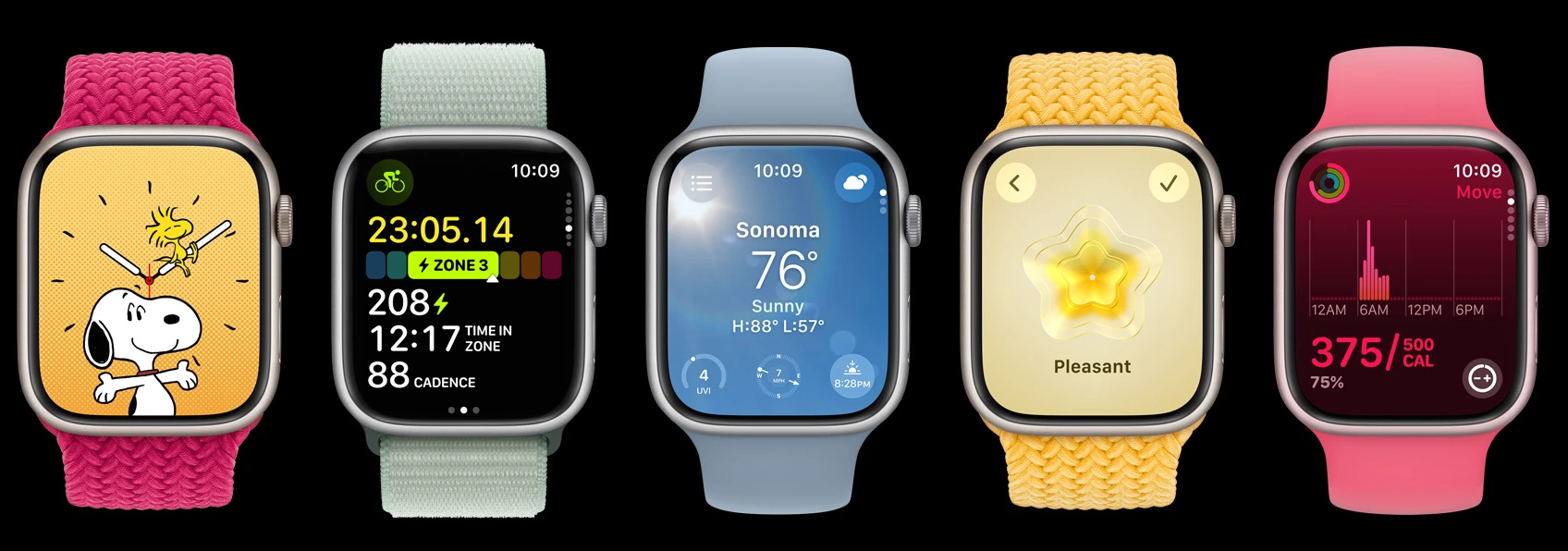 Apple Watch Series 9 GPS z kopertą 41 mm z aluminium w kolorze różowym z paskiem sportowym S/M w kolorze jasnoróżowym