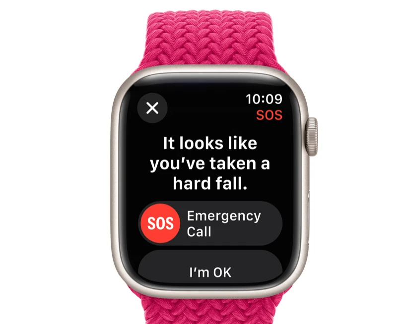 Apple Watch Series 9 GPS z kopertą 41mm z aluminium w kolorze srebrnym z paskiem sportowym S/M w kolorze burzowego błękitu 