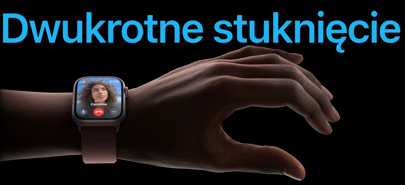 Apple Watch Series 9 GPS z kopertą 45 mm z aluminium w kolorze srebrnym z paskiem sportowym M/L w kolorze burzowego błękitu