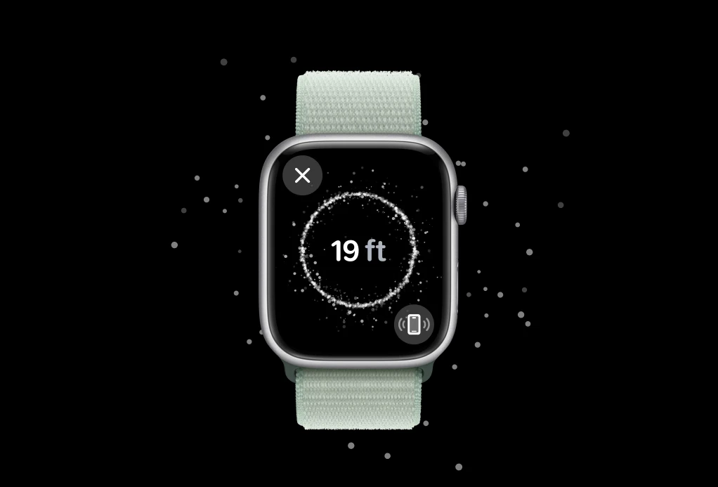 Apple Watch Series 9 GPS z kopertą 45 mm z aluminium w kolorze srebrnym z paskiem sportowym M/L w kolorze burzowego błękitu