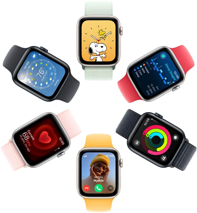 Apple Watch SE V2 GPS 44 mm z opaską sportową księżycowa poświata