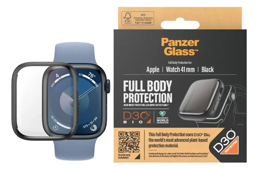 Szkło hartowane PanzerGlass Screen Protector Full Body Apple Watch 9 41 mm