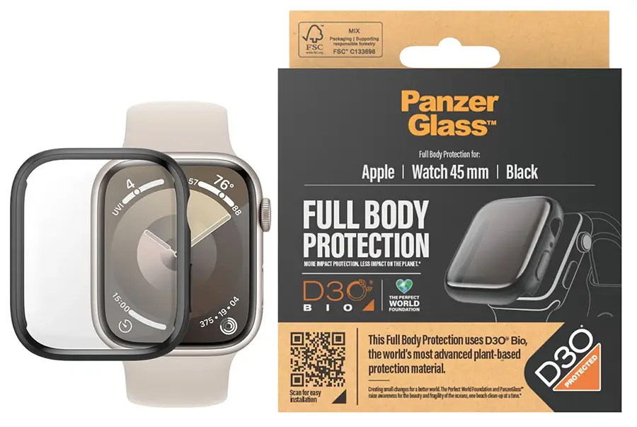 Szkło hartowane PanzerGlass Screen Protector Full Body Apple Watch 9 45 mm
