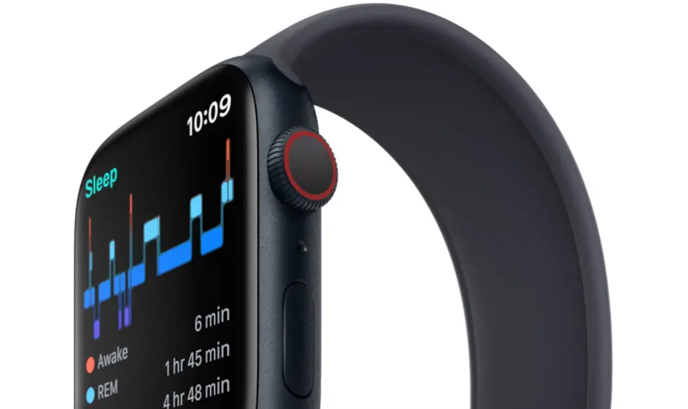 Apple Watch Series 8 GPS z kopertą 45 mm z aluminium w kolorze czerwonym z paskiem sportowym w kolorze czerwonym