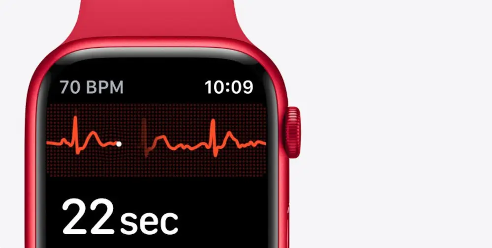 Apple Watch Series 8 GPS z kopertą 45 mm z aluminium w kolorze czerwonym z paskiem sportowym w kolorze czerwonym