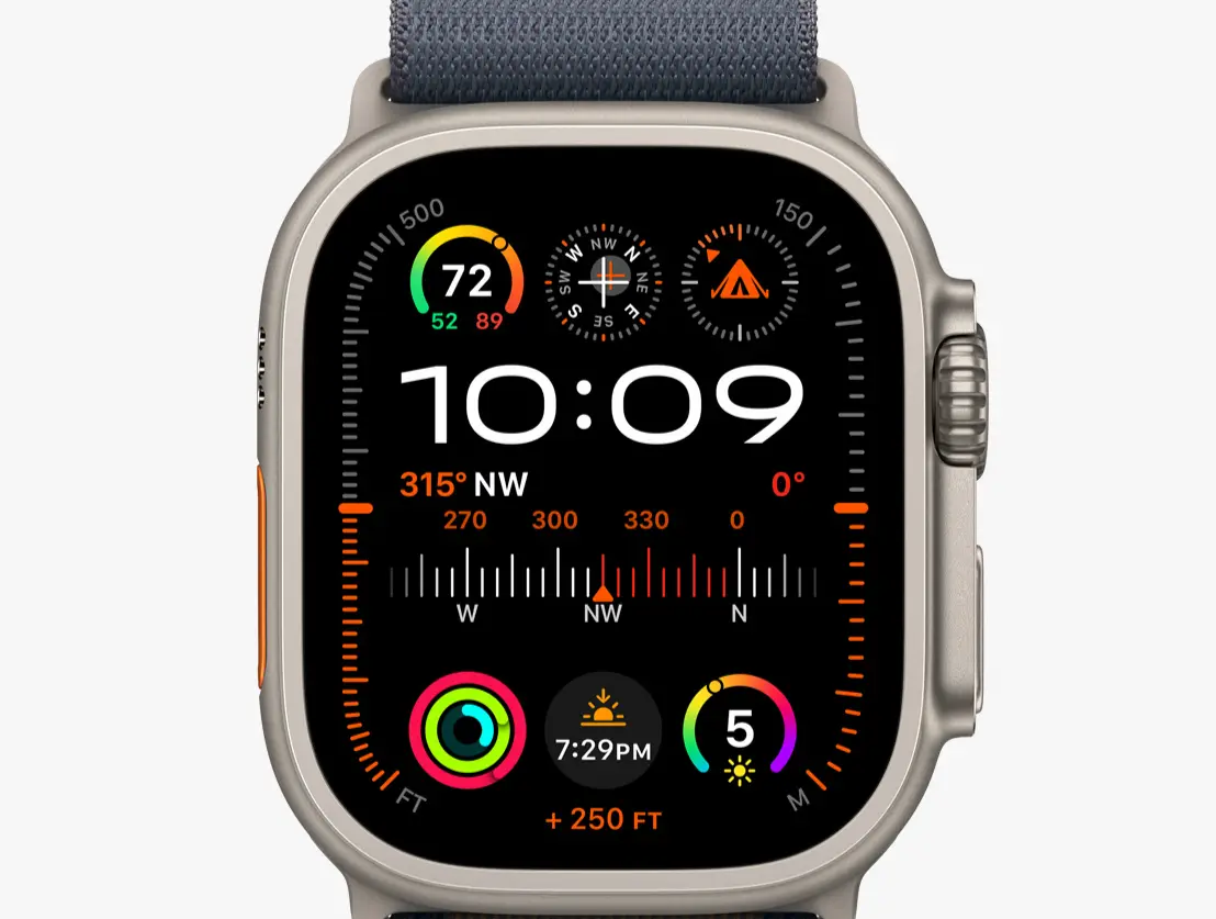 Apple Watch Ultra 2 GPS + Cellular 49 mm koperta tytanowa + bransoleta mediolańska z tytanu w kolorze Naturalnym M