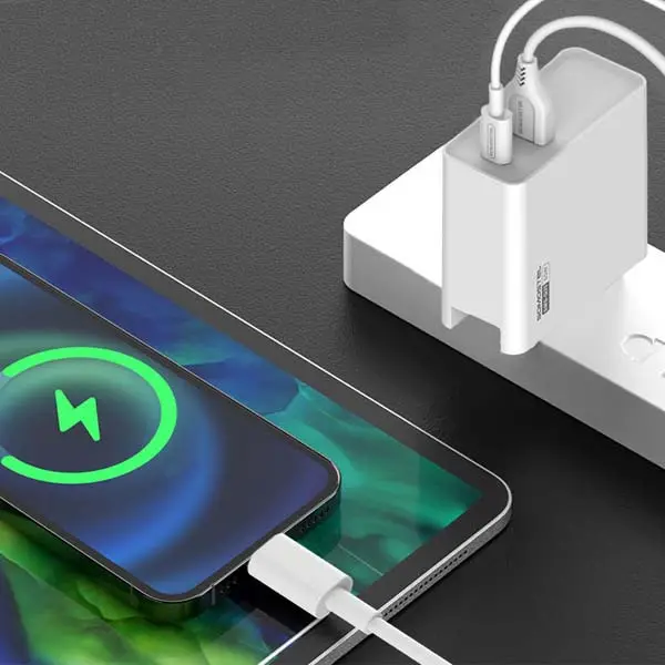 Ładowarka sieciowa USB - USB-C 65W Power Delivery PD+QC3.0 Somostel biała