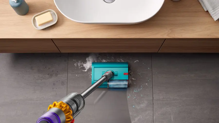 Odkurzacz bezprzewodowy z funkcją aktywnego mycia Dyson V15s Detect Submarine Nickel-Satin Yellow