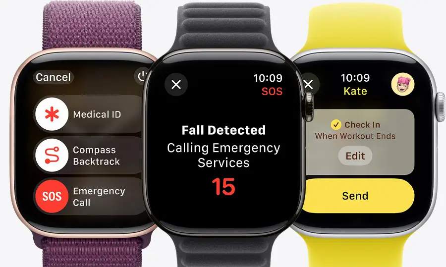 Apple Watch Series 10 GPS z kopertą 42 mm z aluminium w kolorze różowego złota z paskiem sportowym w kolorze łagodnego różu S/M