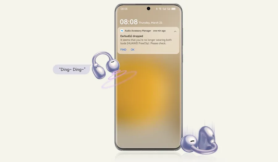 Słuchawki Huawei FreeClip fioletowe