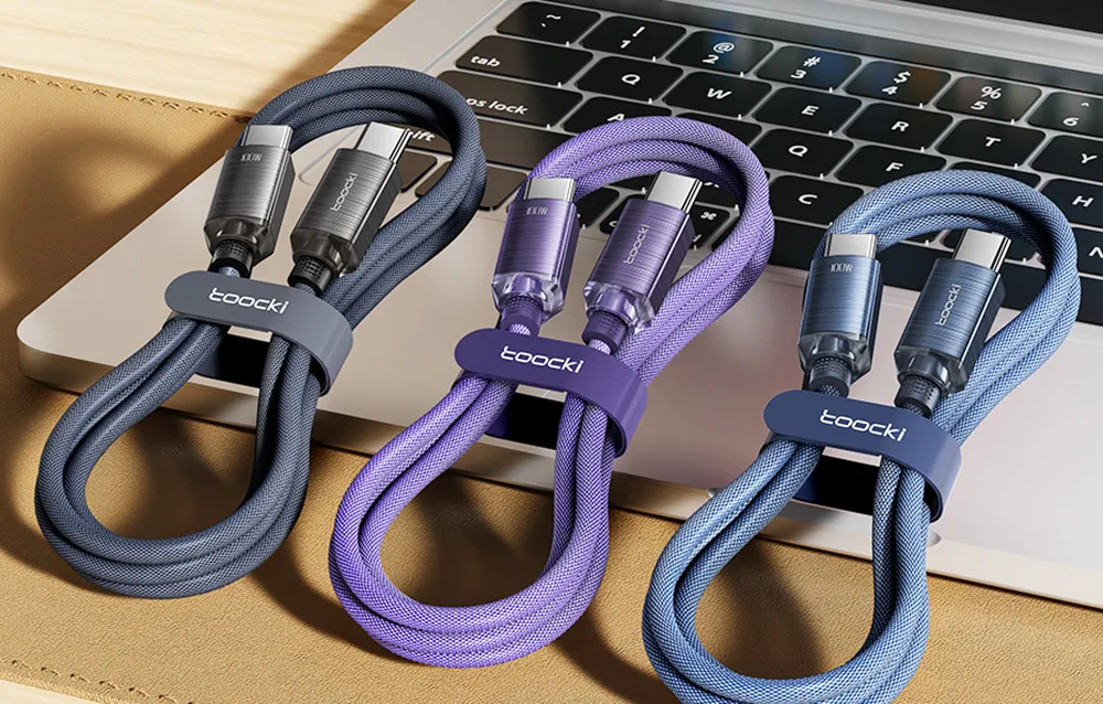 Kabel USB-C Toocki TXCTT1- SJ01-B 1 m FC 100 W czarny