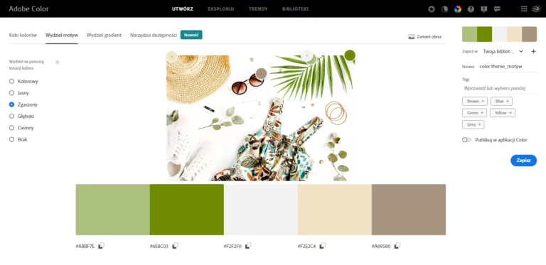 Adobe Color kolory ze zdjęcia