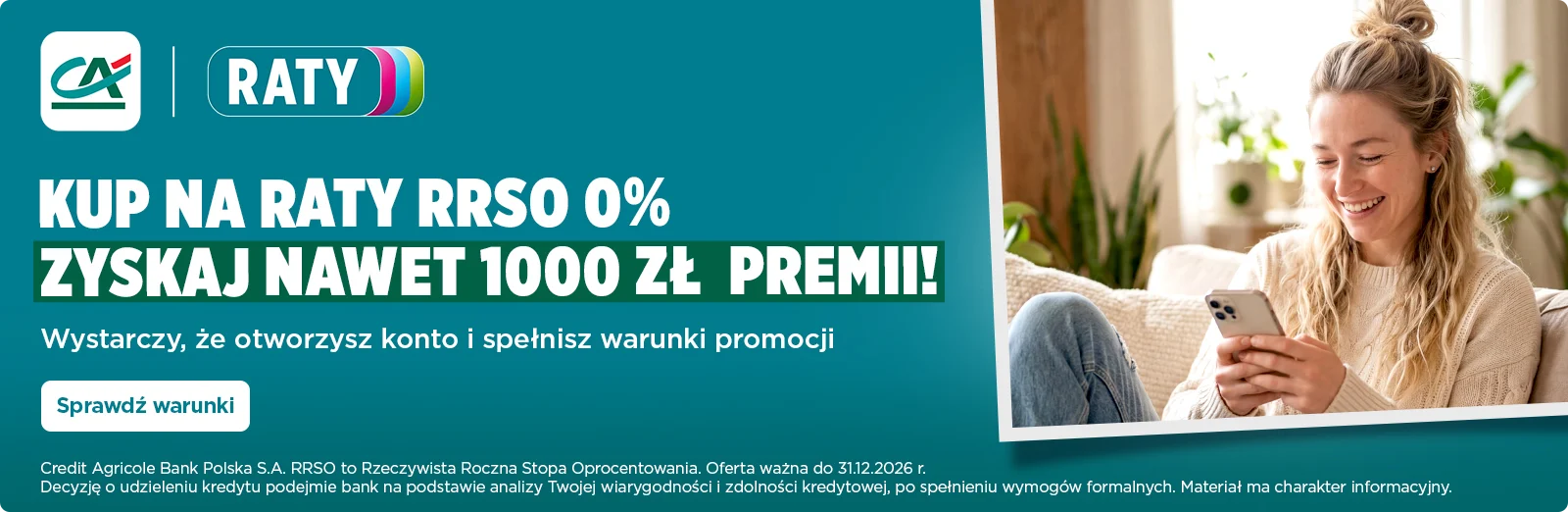 Zyskaj do 1000 zł Premii z Credit Agricole