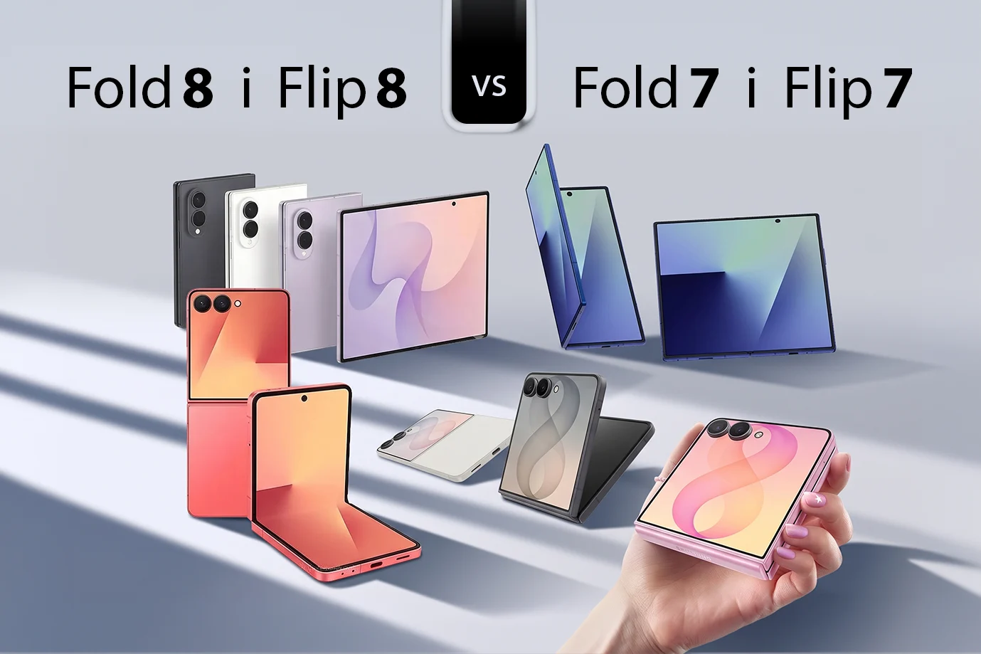 Porównanie modeli Samsung Galaxy Z Fold8/Flip8 vs Samsung Galaxy Z Fold7/Flip7